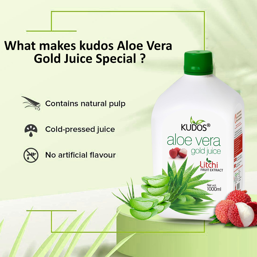 Aloe Vera Gold Juice - Litchi Flavour - Image 3