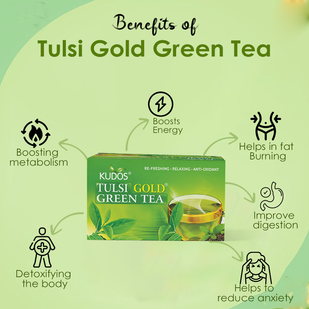 Tulsi Gold Green Tea - Best Anti-oxidant (2g x 25 Bags) - Image 2