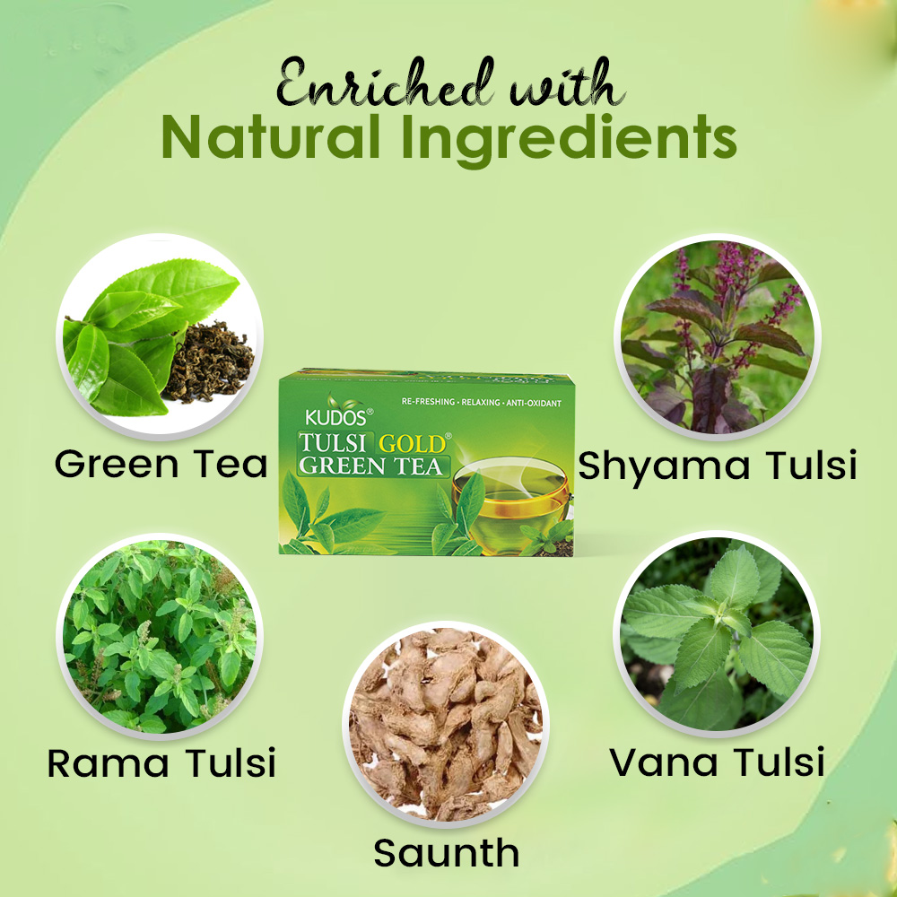 Tulsi Gold Green Tea - Best Anti-oxidant (2g x 25 Bags) - Image 4