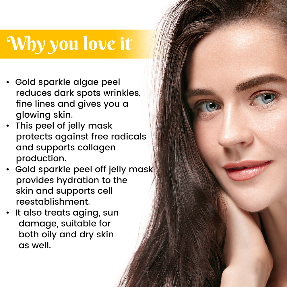 Gold Sparkle Algae Peel Off Jelly Facial Mask - Image 4