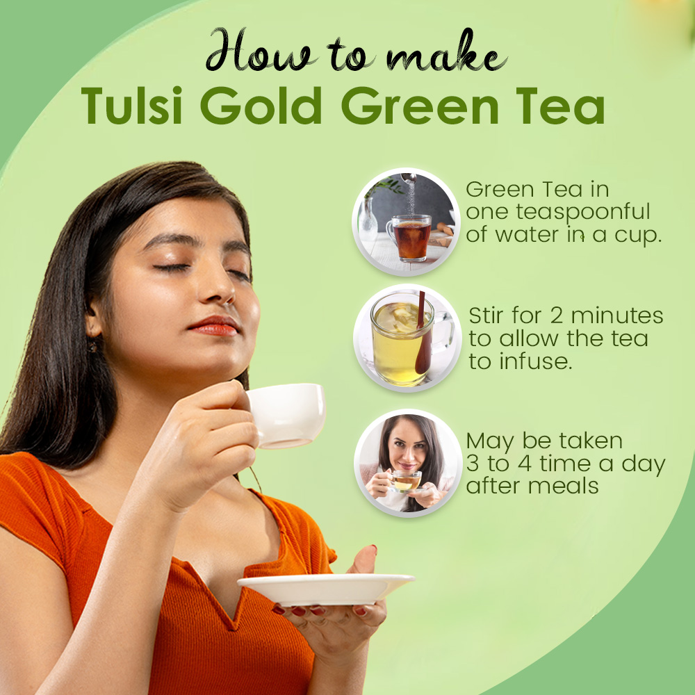 Tulsi Gold Green Tea - Best Anti-Oxidant (100g) - Image 5